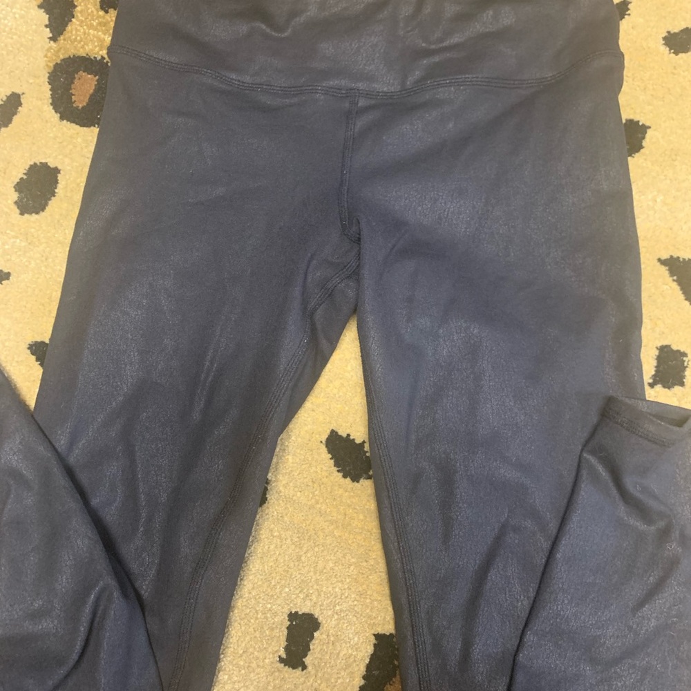 Faux crackled leather alo leggings high waist size medium